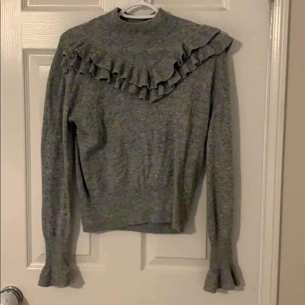 Grey Ruffled sweater